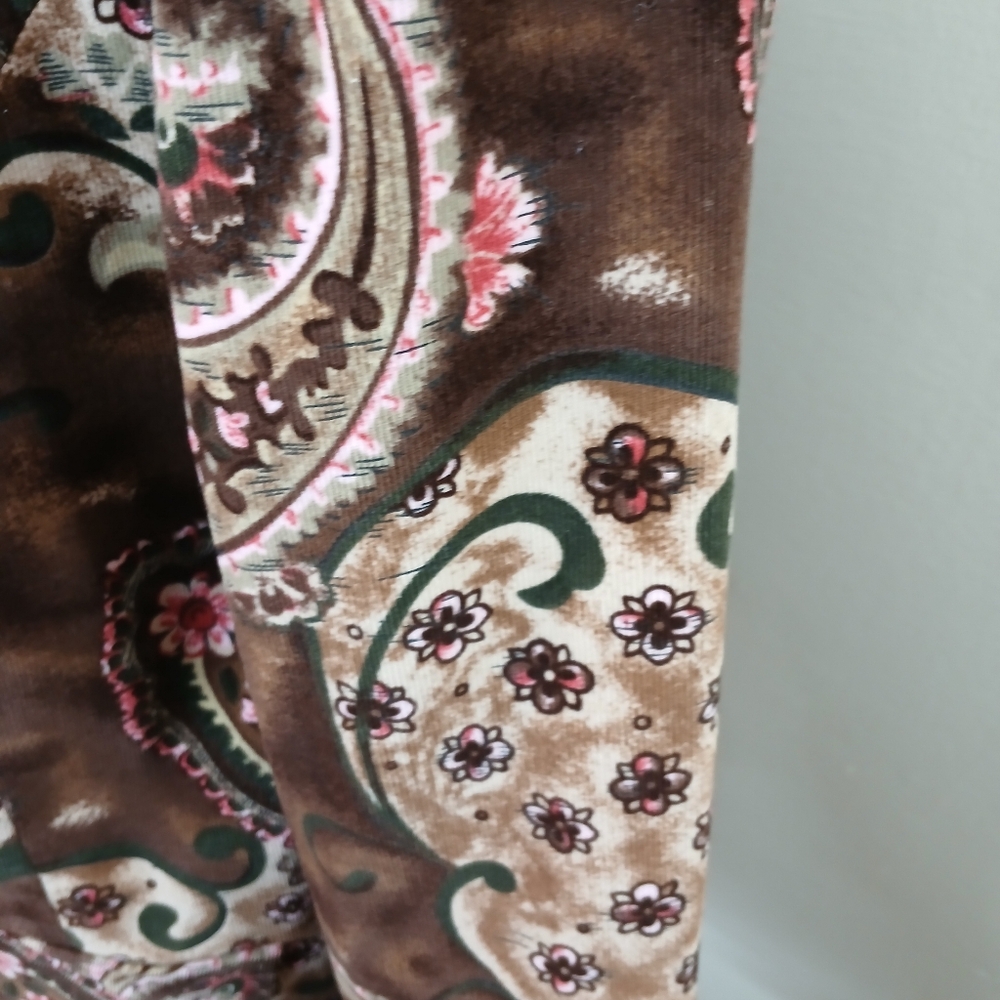 Vintage Larry Levine Woman 18W Brown Paisley Corduroy Blazer Jacket Stretch - Picture 9 of 15